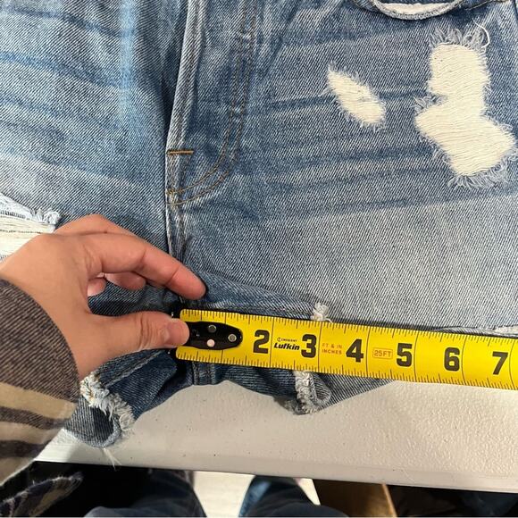 Frame Denim Le Original Short Rigid Re-Release Distressed Button Fly Size 25 - Picture 10 of 10